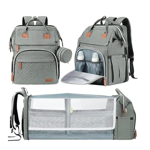 Bolso pañalera de viaje: DERJUNSTAR Baby Diaper Bag Backpack