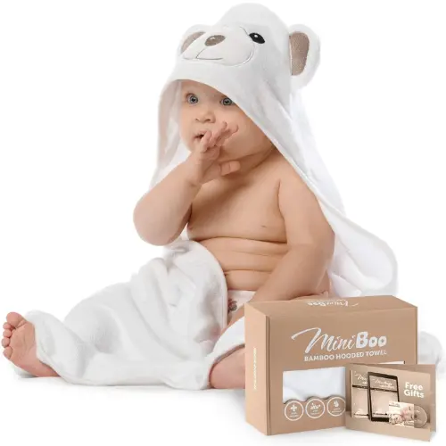 Toallas para bebé:MINIBOO Premium Ultra-Soft Baby Hooded Towel