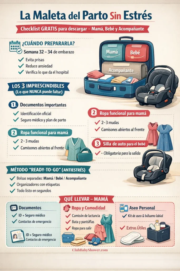 Infografia La maleta de Parto sin estrés