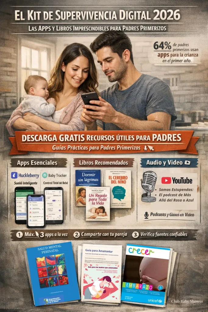 Infografía El Kit de Supervivencia Digital 2026 Las Únicas Apps y Libros que un Padre Primerizo Necesita