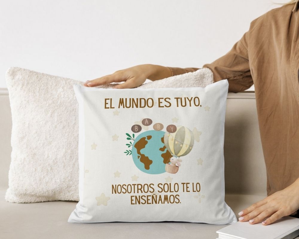 El mundo es tuyo, nosotros solo te lo enseñamos. - Mensaje de Baby Shower 